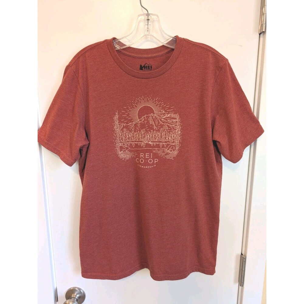 REI Co-Op Organic Cotton Stewardship Tee Shirt Men's Small Gorpcore Hiking Camp